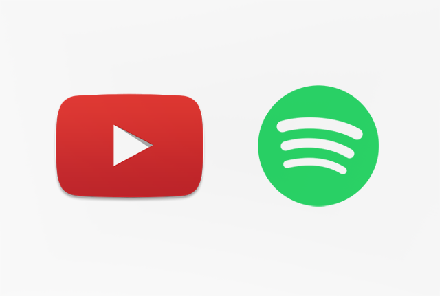 Youtube and Spotify logos